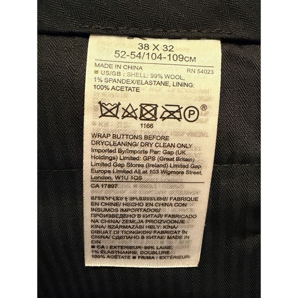 Banana Republic x Marzotto Tessuto Men's 38x32 Blue Wool Dress Pants - Picture 8 of 8